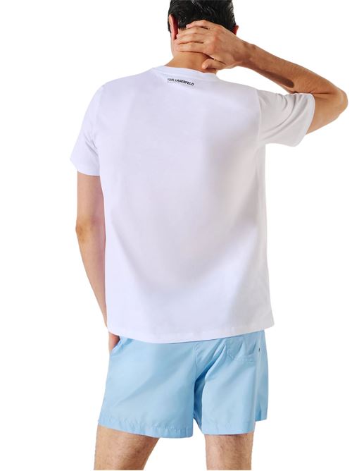 T-shirt uomo bianca in cotone Karl Lagerfeld | A2M46038100